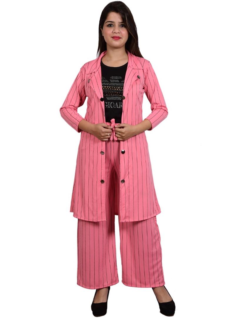 pink striped top and trouser with jacket co-ord set  - 20127093 -  Zoom Image - 0