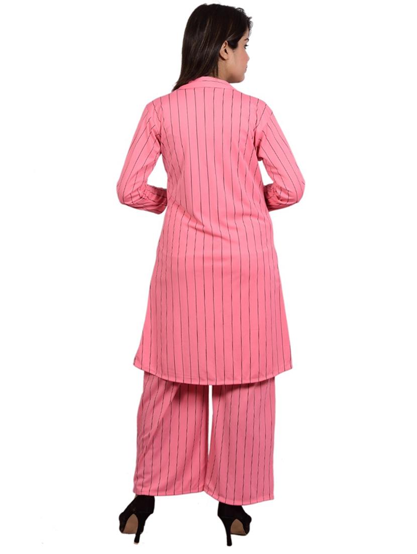 pink striped top and trouser with jacket co-ord set - 20127093 - Standard Image - 3