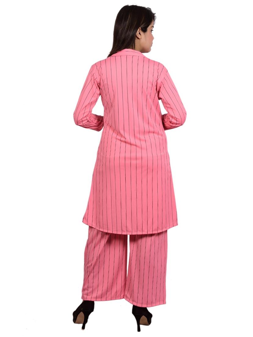 pink striped top and trouser with jacket co-ord set - 20127094 - Standard Image - 3