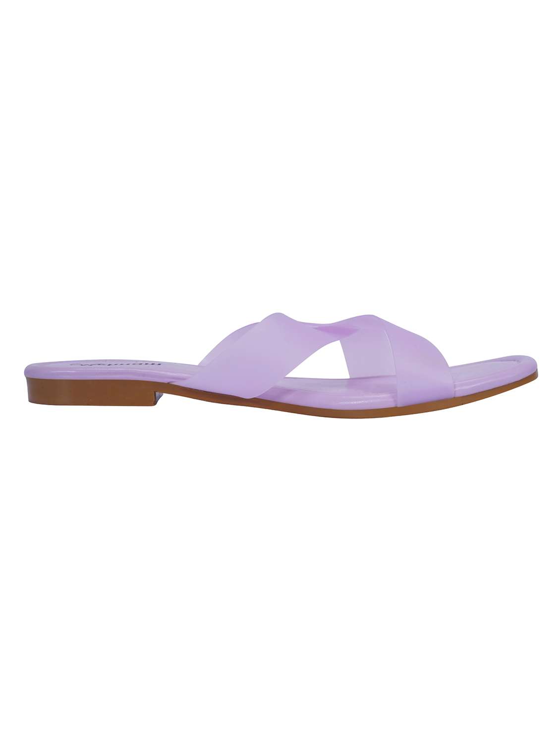 purple synthetic slip on sandals - 20127192 -  Standard Image - 3