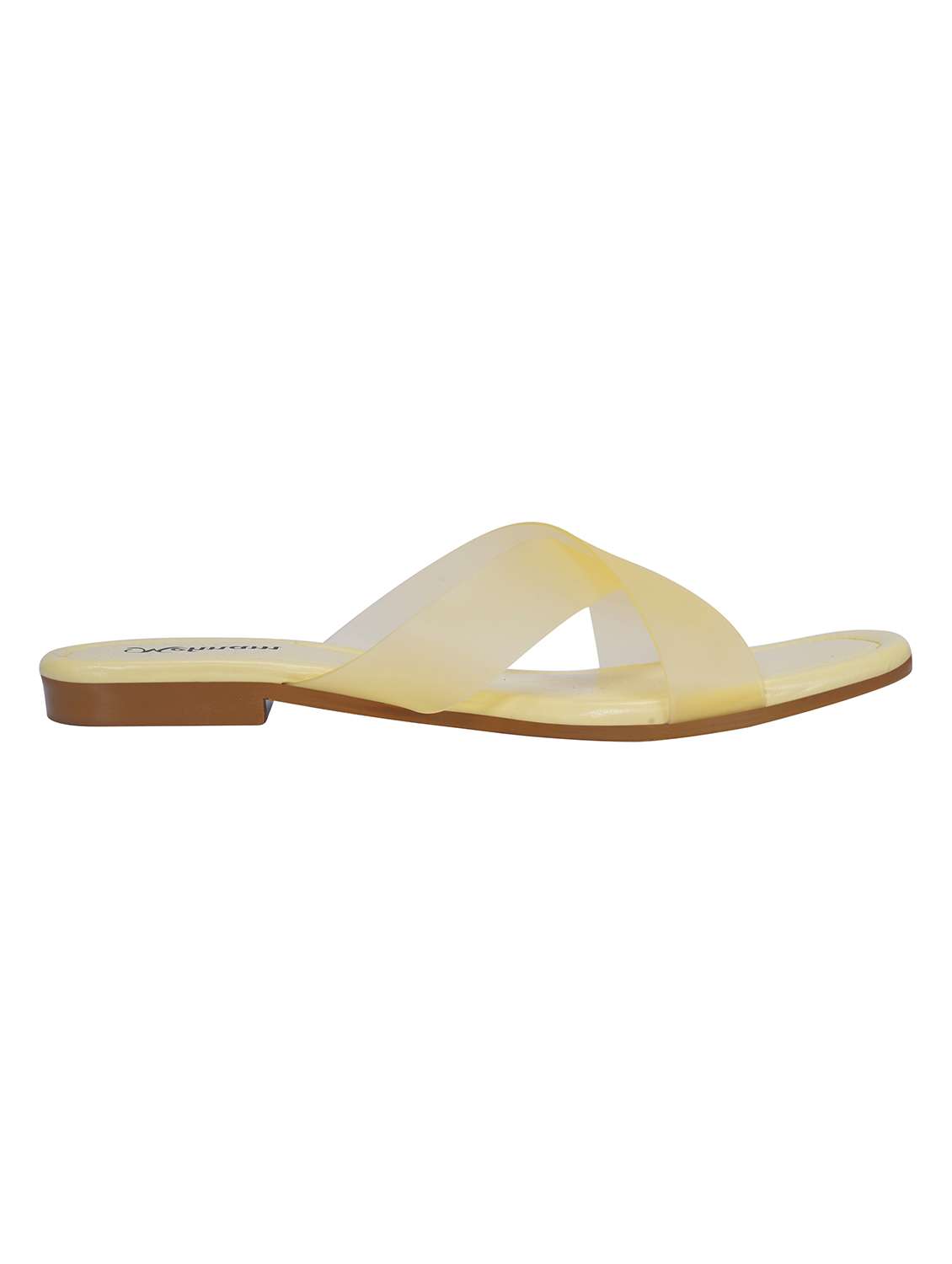 yellow synthetic slip on sandals - 20127193 -  Standard Image - 3