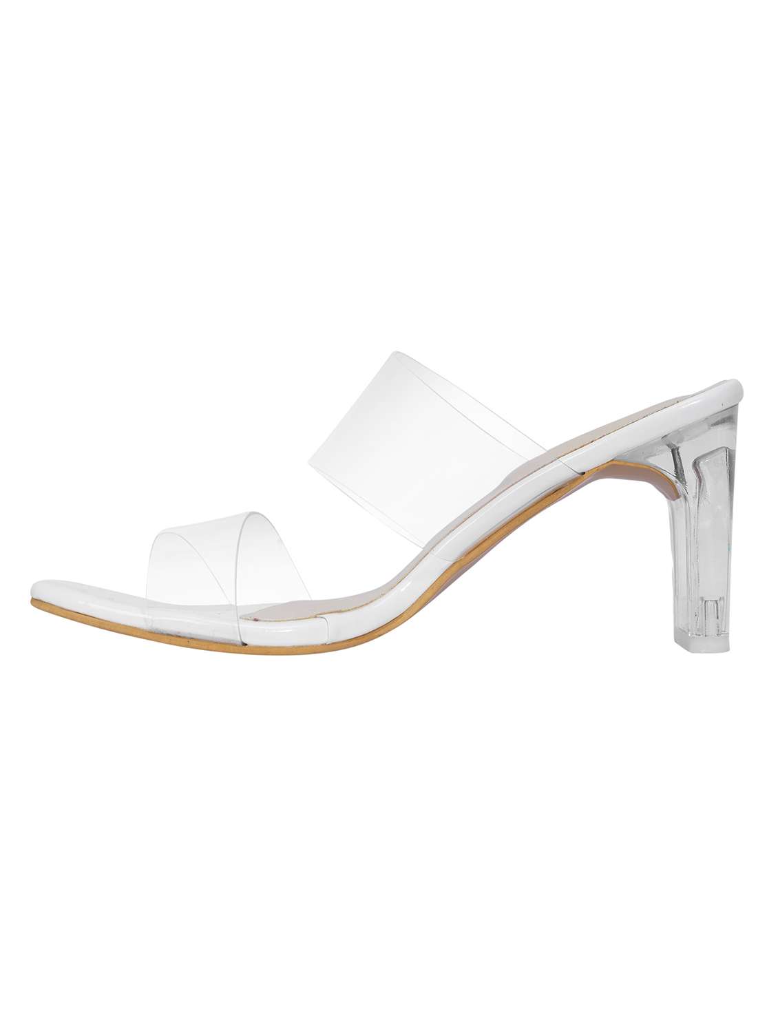 white synthetic slip on sandals - 20127270 -  Standard Image - 3