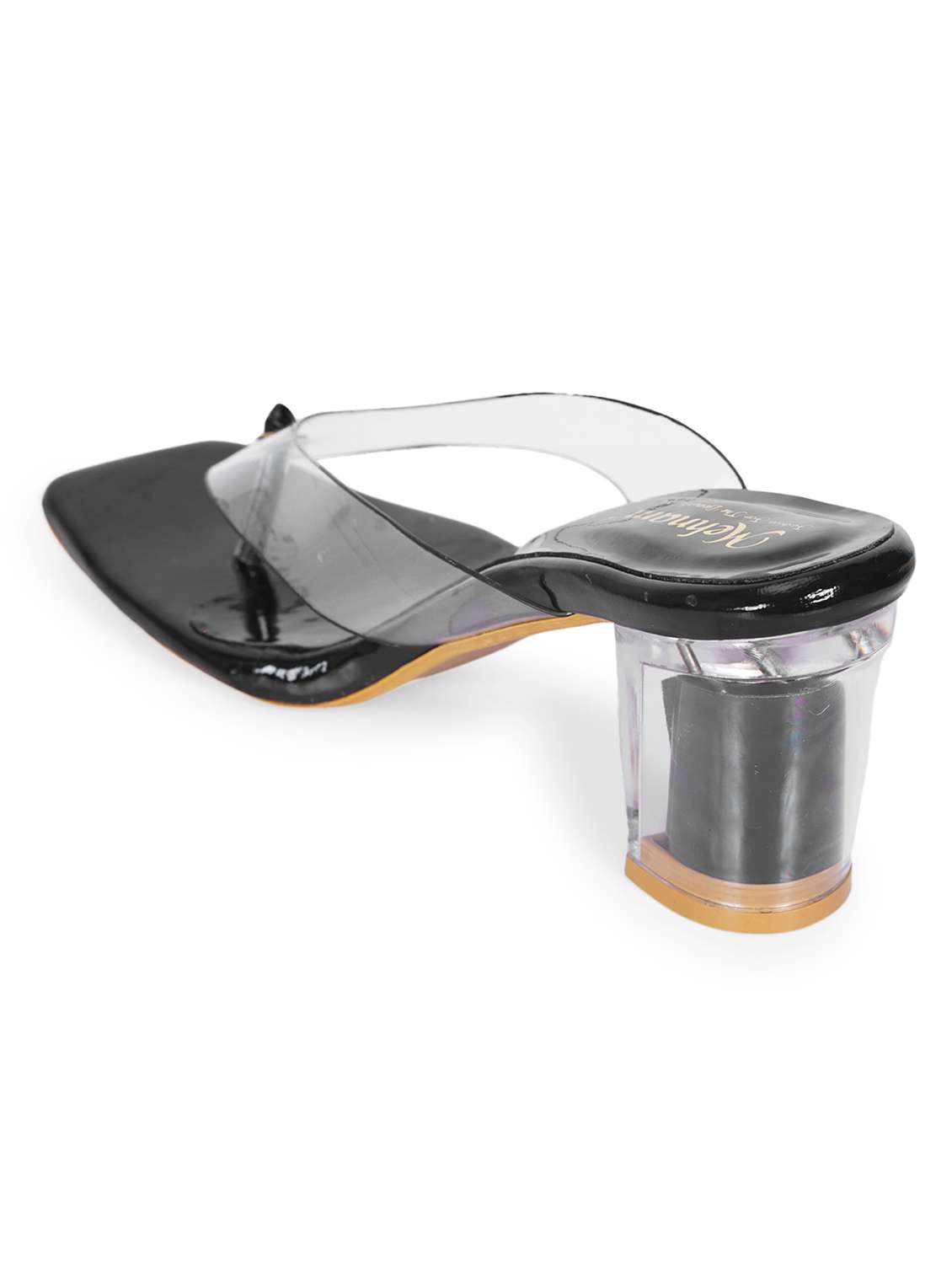 black synthetic slip on sandals - 20127271 -  Standard Image - 3