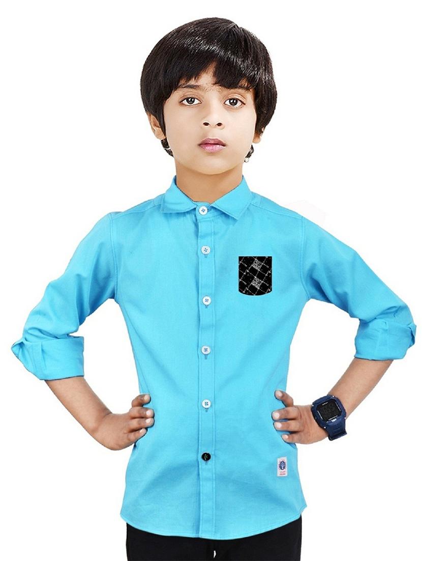boys shirt collar neck solid shirt - 20127456 - Zoom Image - 0