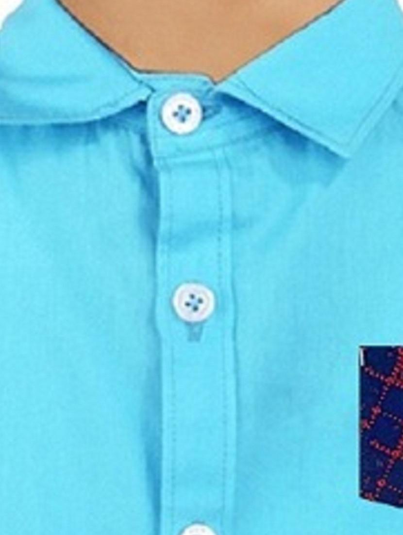 boys shirt collar neck solid shirt - 20127522 - Standard Image - 3