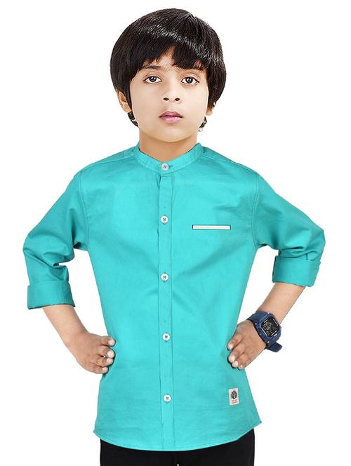 boys solid cotton shirt - 20128063 -  Standard Image - 0