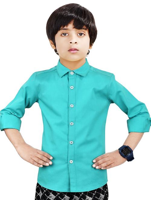 boys solid cotton shirt - 20128104 - Standard Image - 0