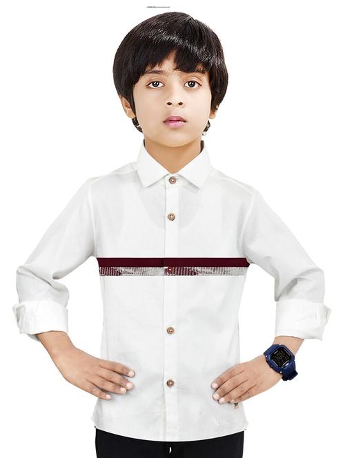 boys color block cotton shirt - 20128179 -  Standard Image - 0