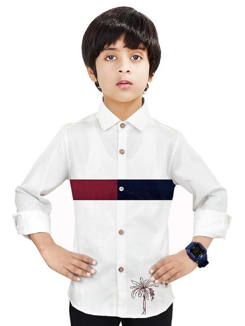 boys color block cotton shirt - 20128187 - Standard Image - 0