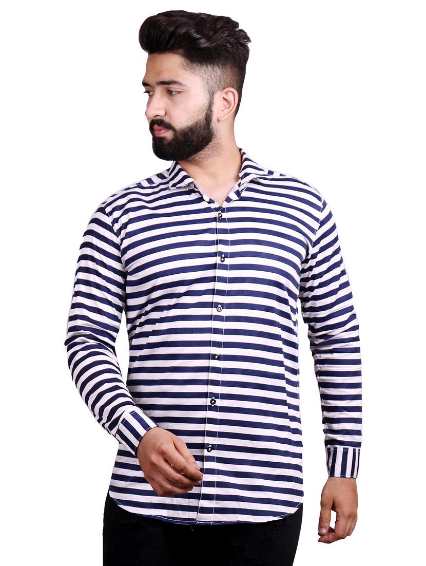 blue cotton casual shirt - 20128555 -  Zoom Image - 0