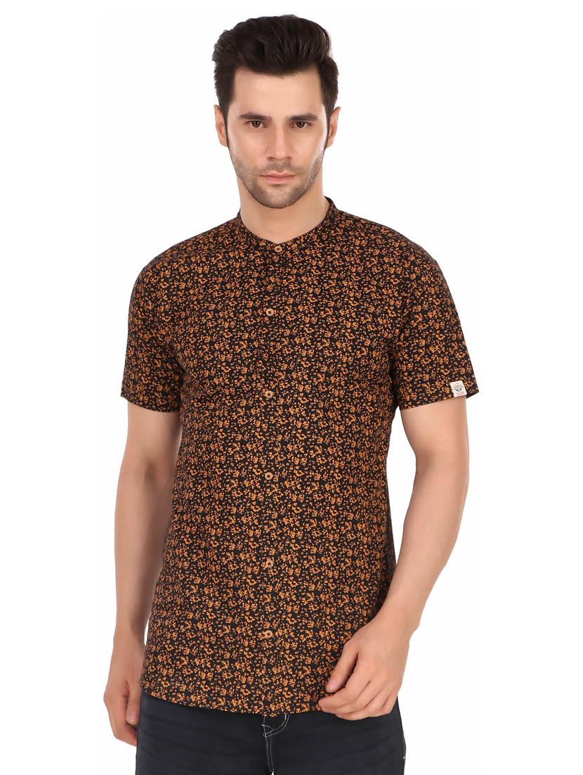brown cotton casual shirt - 20128859 -  Zoom Image - 0
