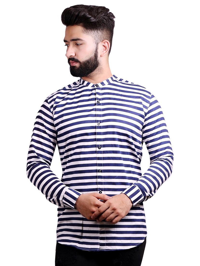 blue cotton casual shirt - 20129038 -  Zoom Image - 0