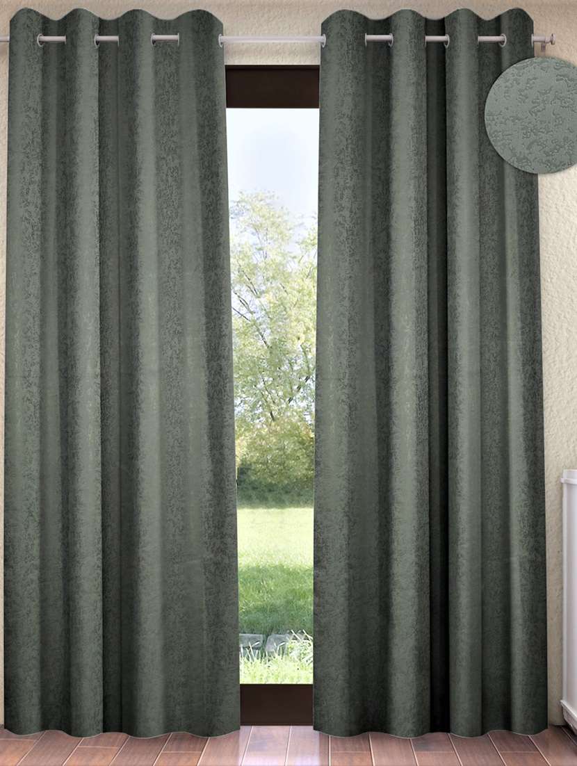blackout textured eyelet long door curtains 