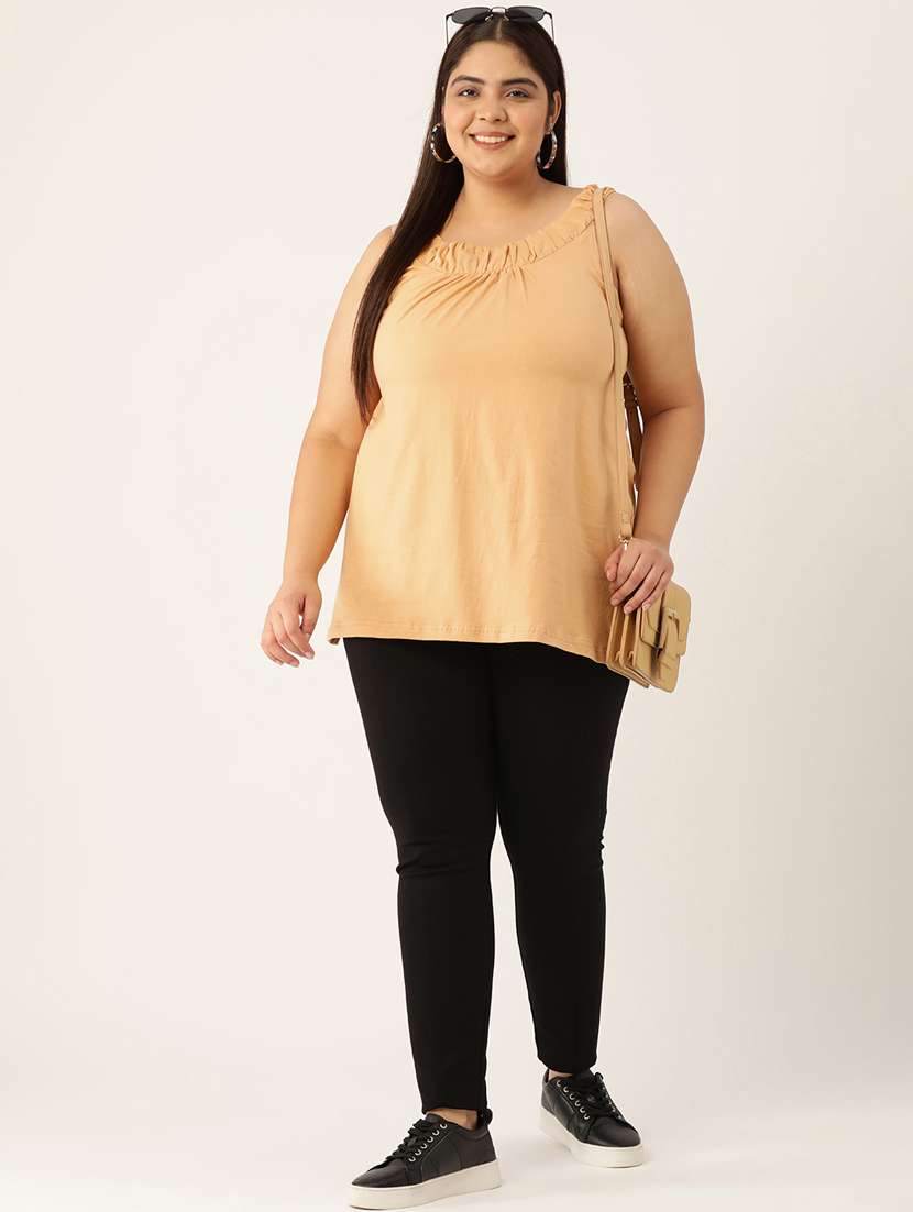 women's a line round neck top - 20130367 - Standard Image - 3