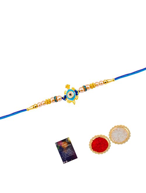 blue evil eye thread rakhi - 20130387 -  Standard Image - 0