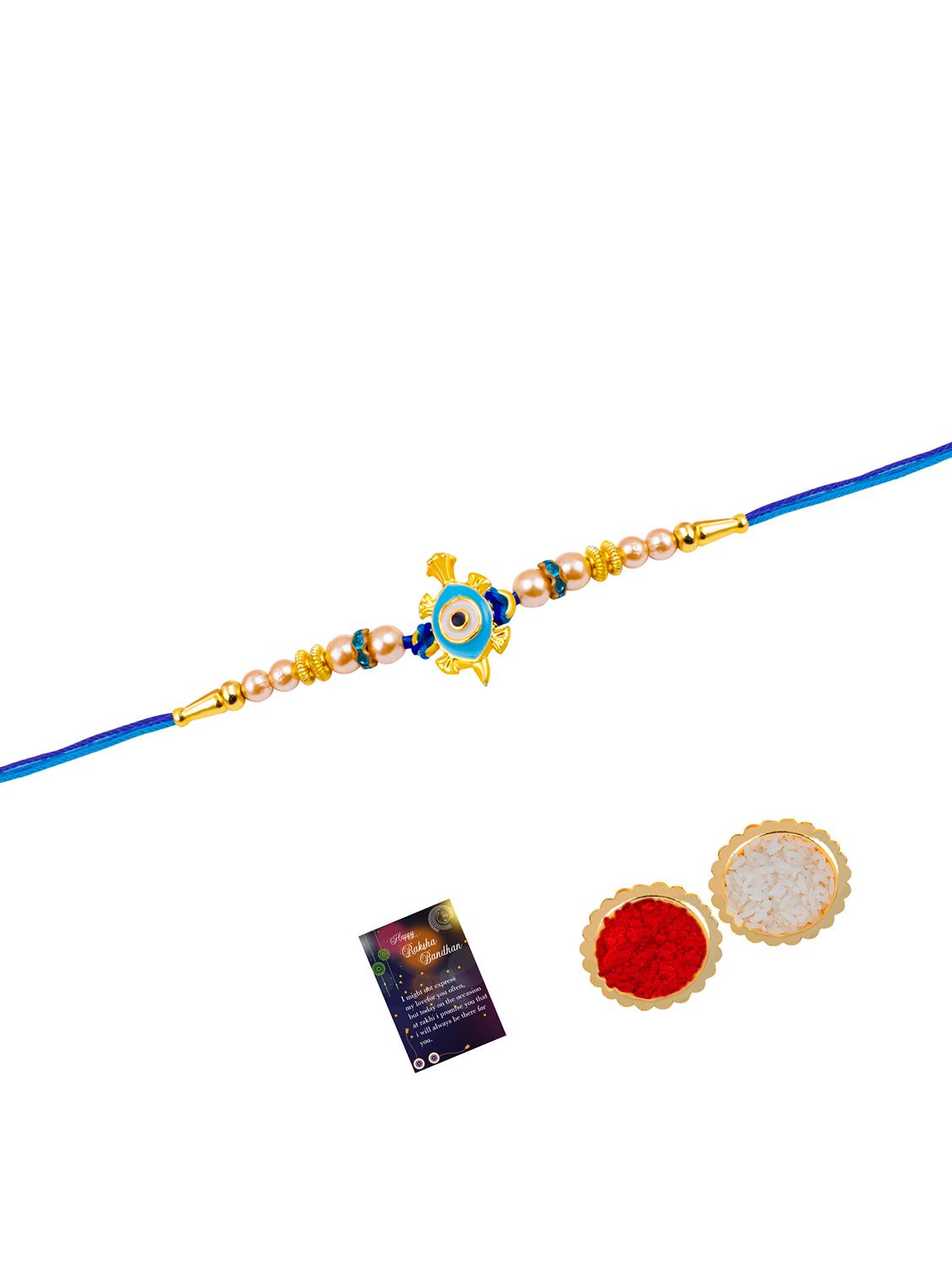 blue evil eye thread rakhi - 20130387 -  Zoom Image - 0