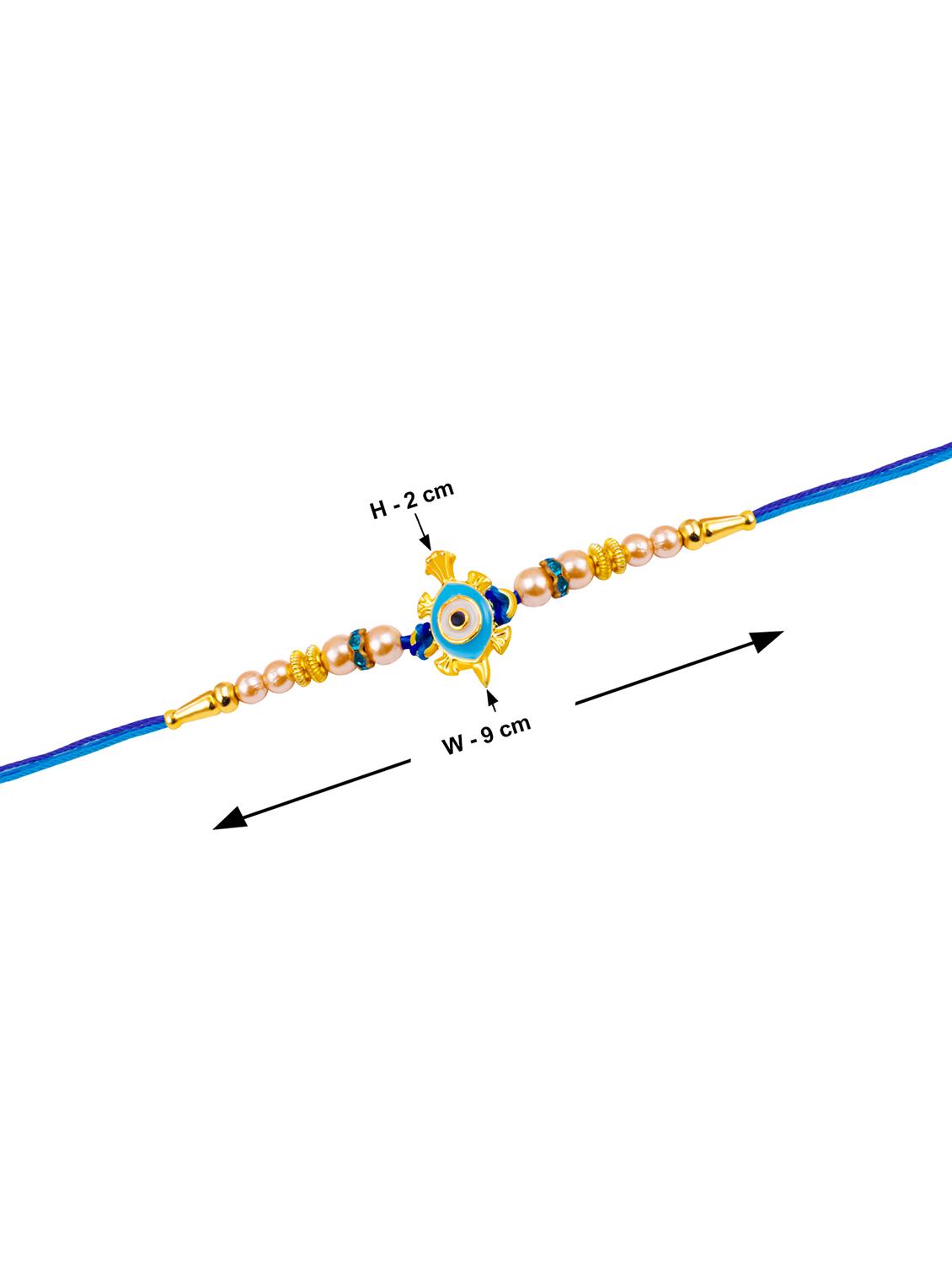 blue evil eye thread rakhi - 20130387 - Standard Image - 3
