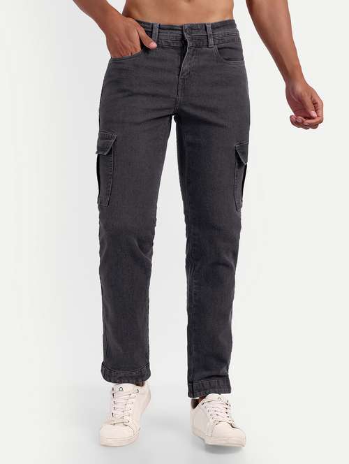 men solid mid rise regular fit cargo - 20131410 - Standard Image - 0