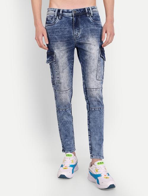 men blue cargo jeans - 20131495 - Standard Image - 0