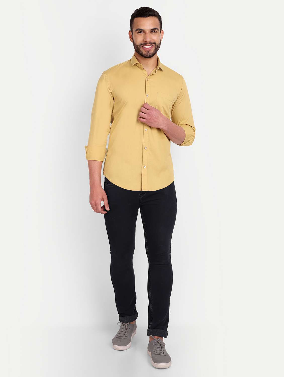mens solid casual shirt - 20131560 - Standard Image - 3