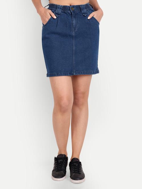 women denim short shirt - 20131593 - Standard Image - 0