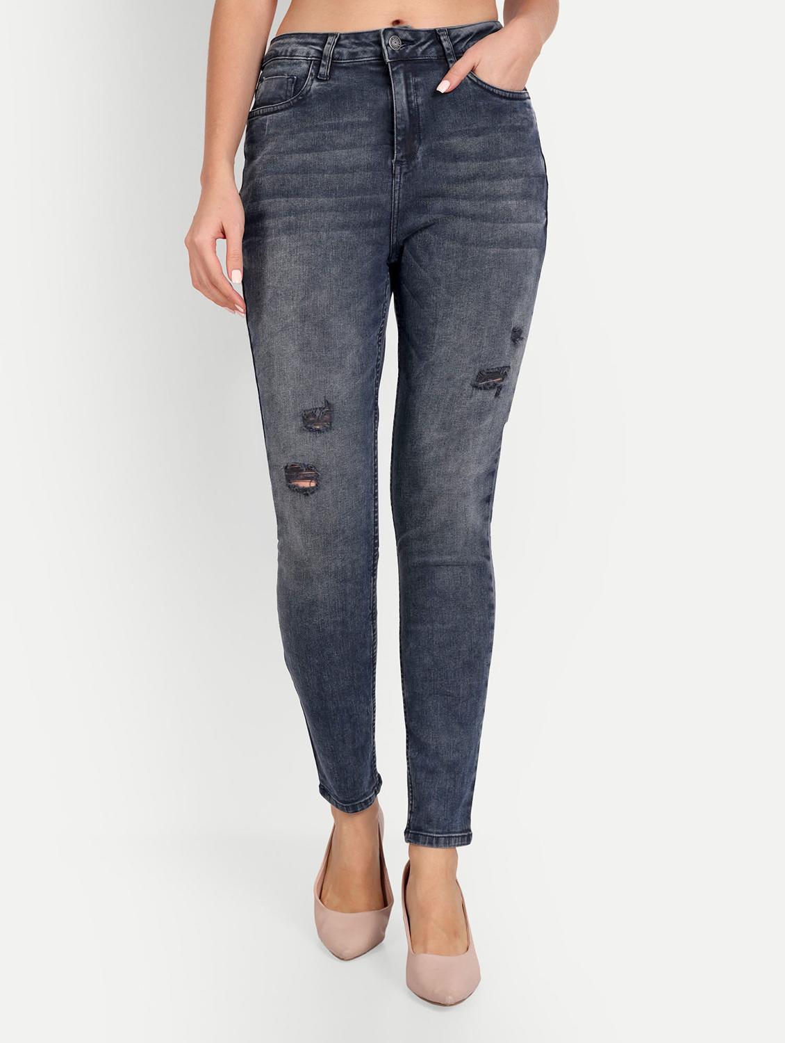 women's distress slim fit jeans - 20131607 - Zoom Image - 0