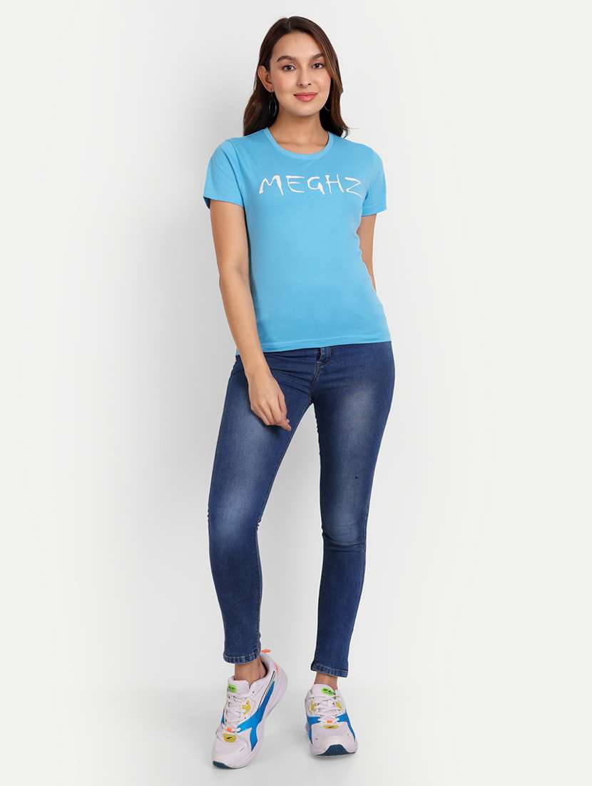 blue cotton blend regular tshirt - 20131649 - Standard Image - 3