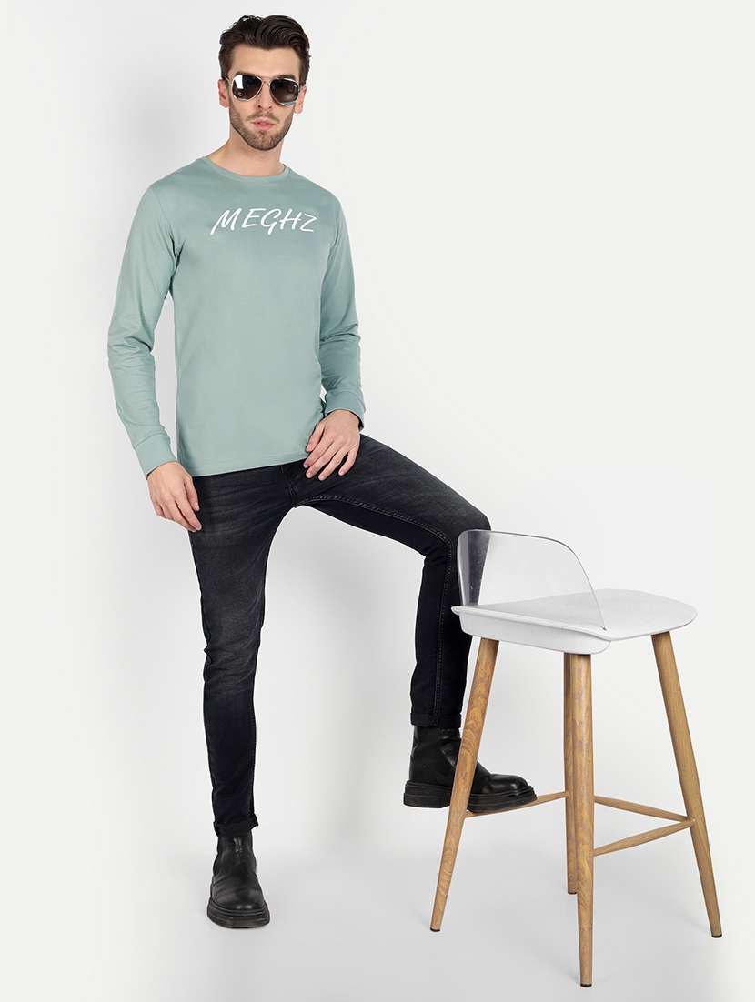men chest print long sleeve t-shirt - 20131651 - Standard Image - 3