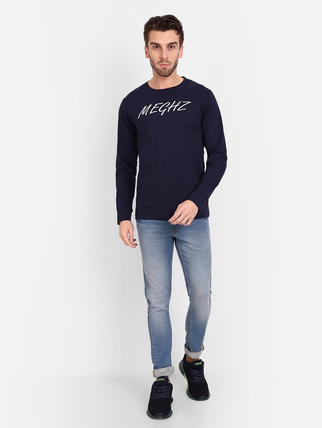 men chest print long sleeve t-shirt - 20131656 - Standard Image - 3