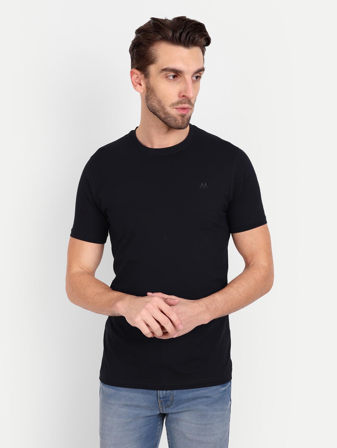men round neck solids t-shirt