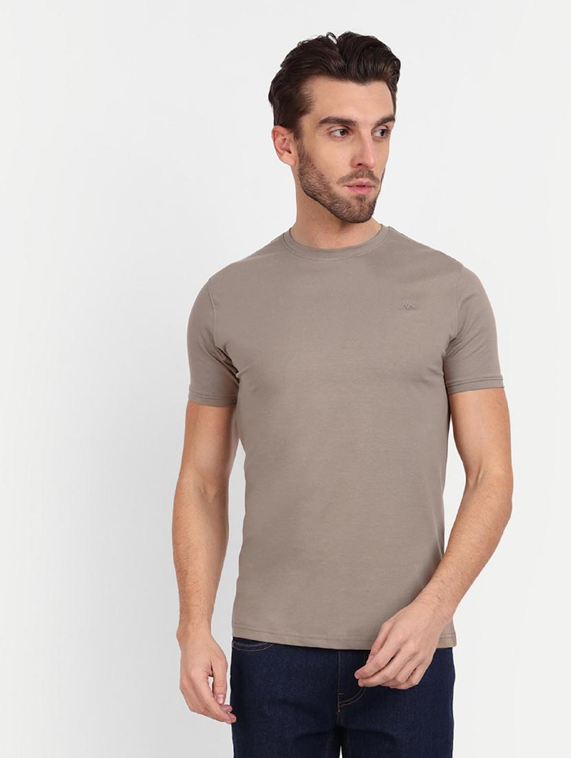 men round neck solids t-shirt