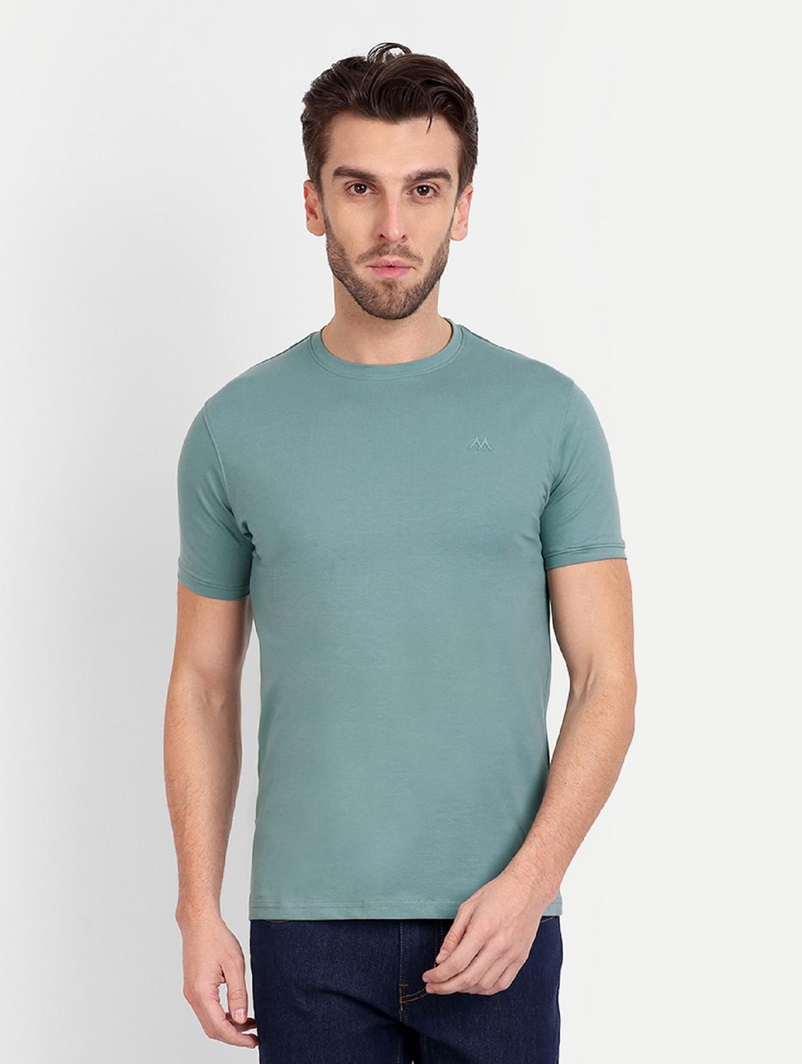 men round neck solids t-shirt - 20131676 -  Zoom Image - 0
