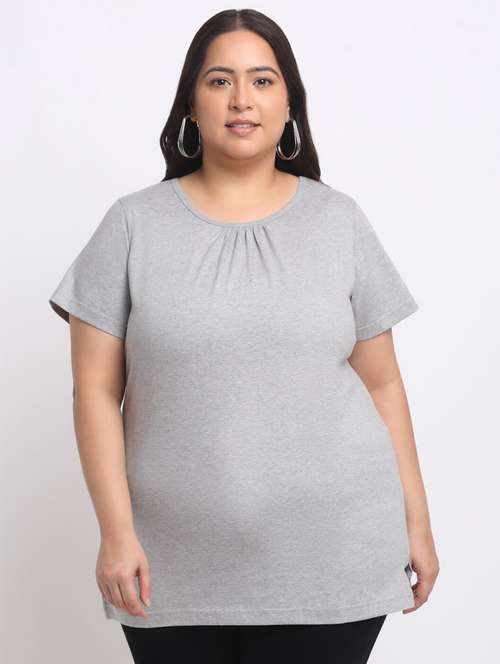 women's plain round neck t-shirt - 20131816 -  Standard Image - 0