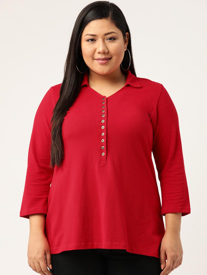 women's plain polo neck t-shirt - 20132135 - Zoom Image - 0