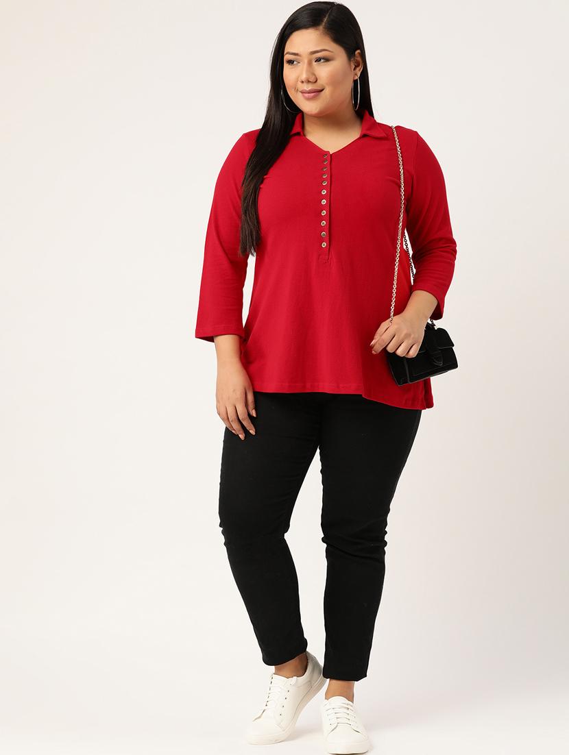 women's plain polo neck t-shirt - 20132135 - Standard Image - 3