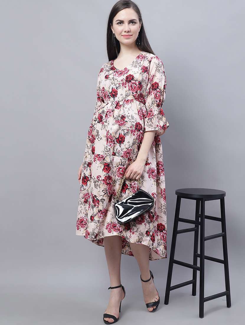 beige floral  maternity wear - 20132277 -  Standard Image - 3