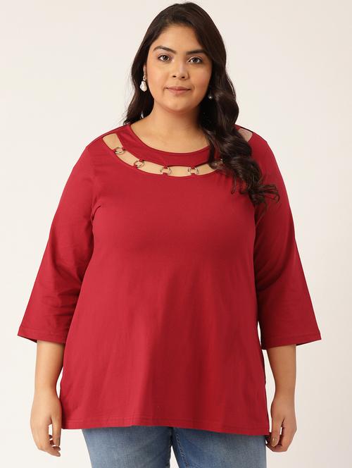 women's a line round neck top - 20132294 -  Standard Image - 0