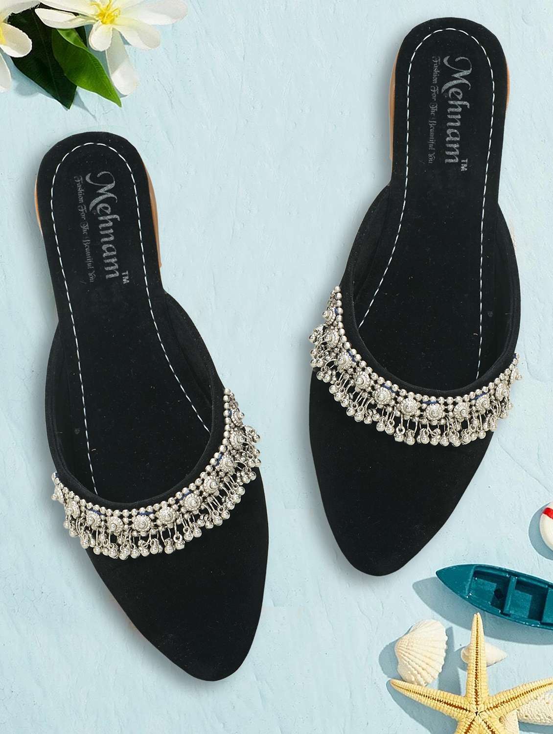 black pu mules sandals - 20132298 -  Zoom Image - 0