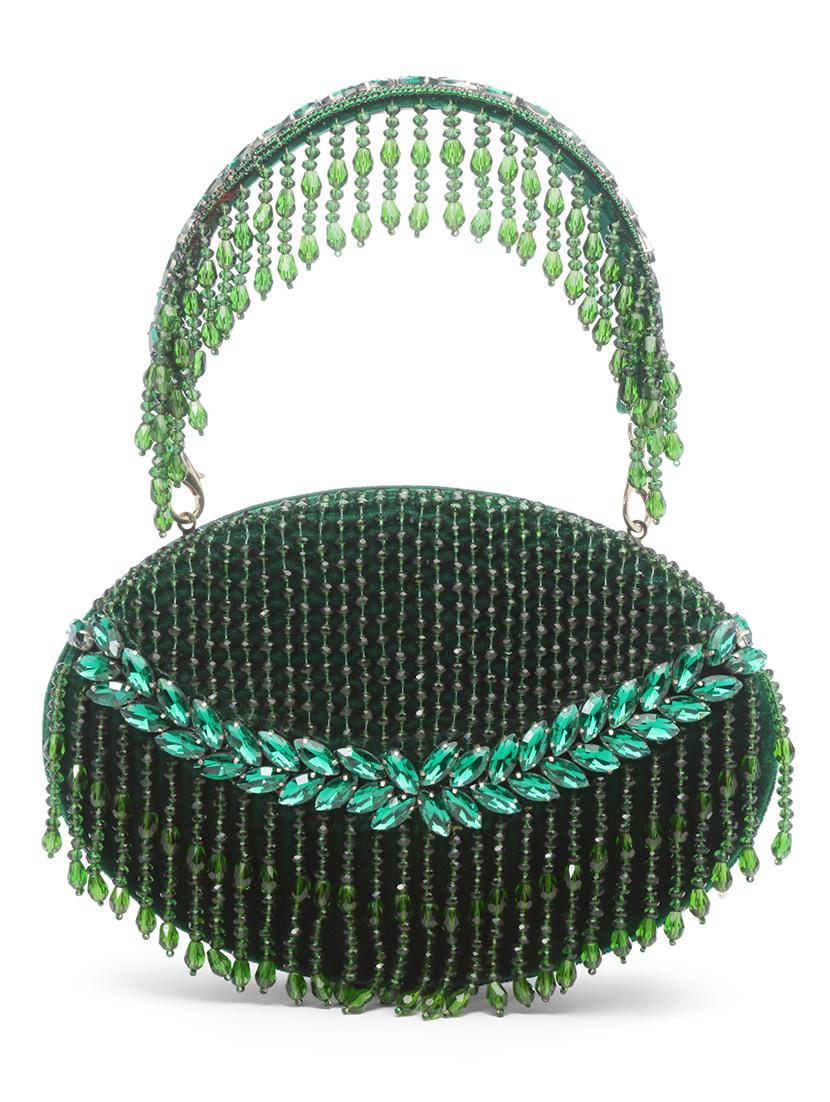 green embellished box clutch - 20132435 - Standard Image - 3