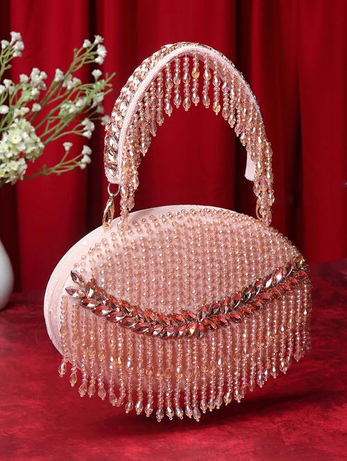 pink velvet box clutch - 20132437 - Standard Image - 0