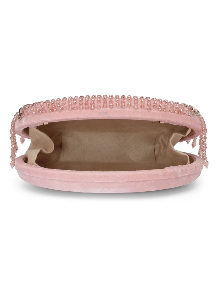 pink velvet box clutch - 20132437 - Standard Image - 3
