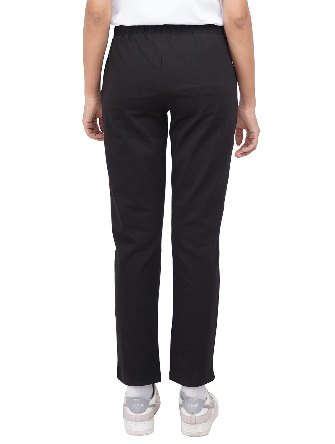 black solid yoga pants track pant - 20132594 - Standard Image - 3