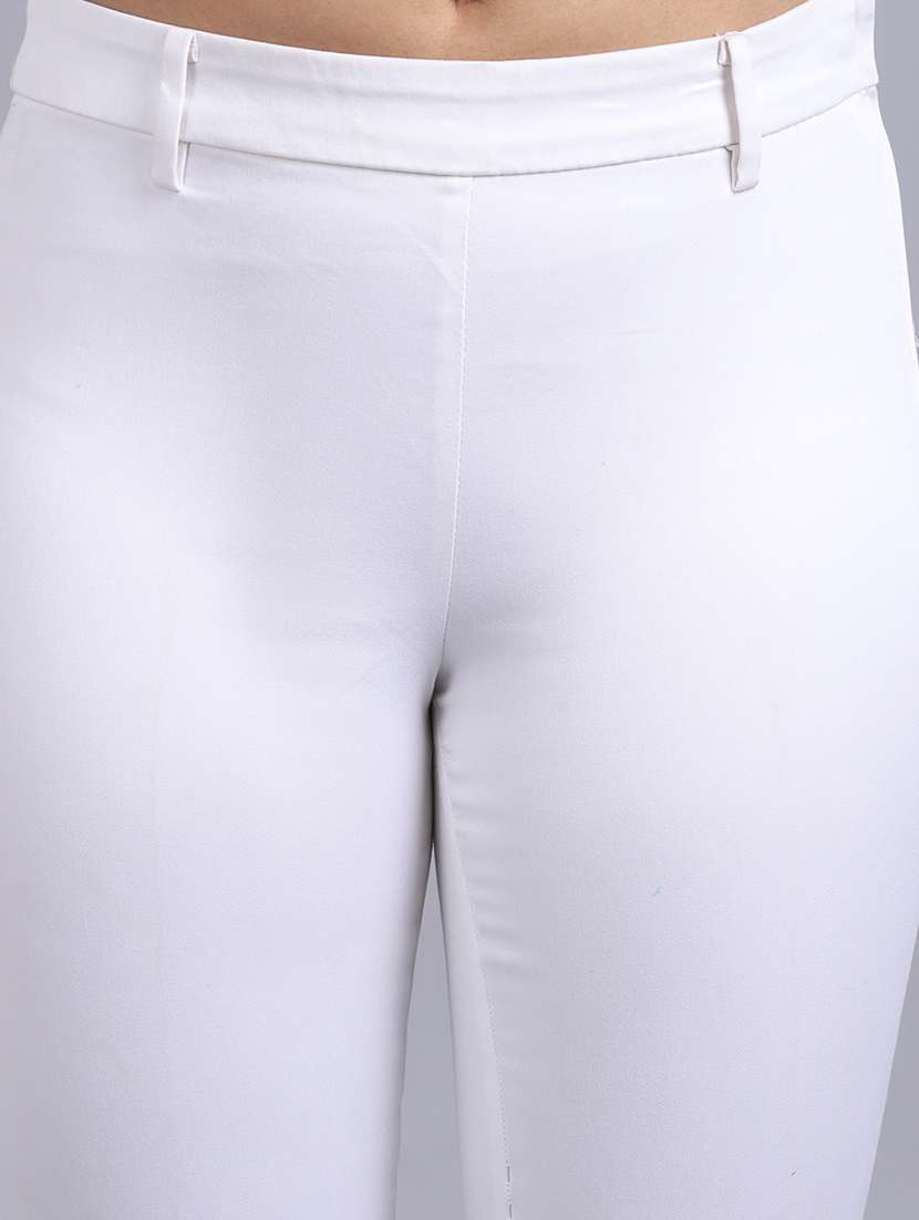 women solid mid rise cigarette pants - 20132866 - Standard Image - 5