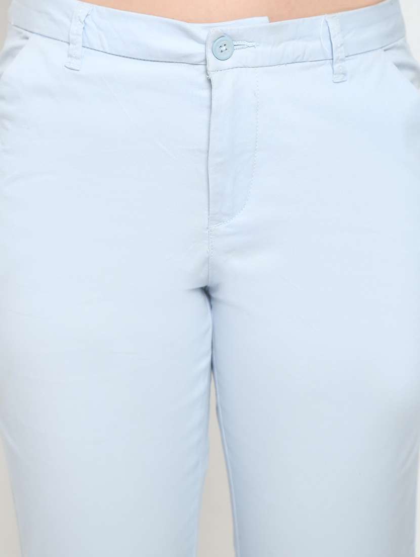 women solid mid rise cigarette pants - 20132868 - Standard Image - 5