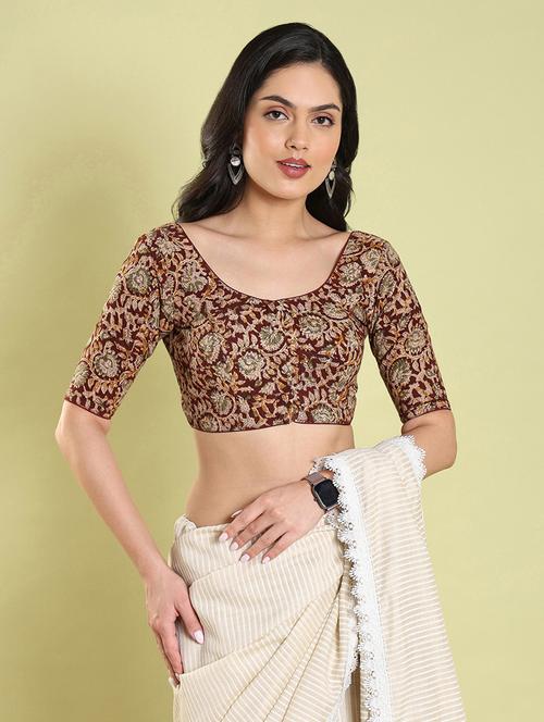 maroon regular stitched blouse - 20133176 -  Standard Image - 0