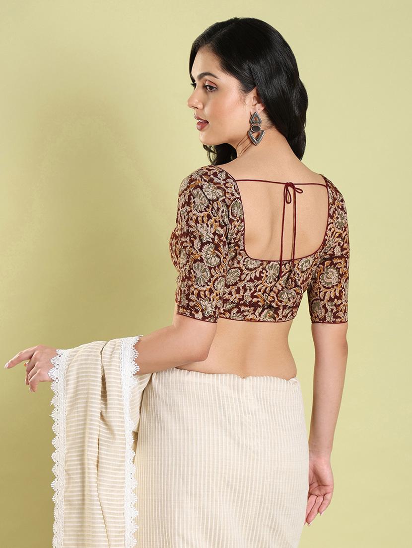 maroon regular stitched blouse - 20133176 - Standard Image - 3