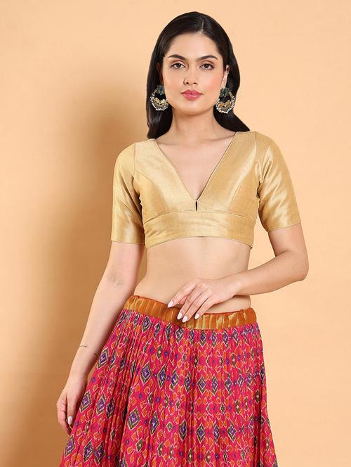women solid silk blouse - 20133183 - Standard Image - 0