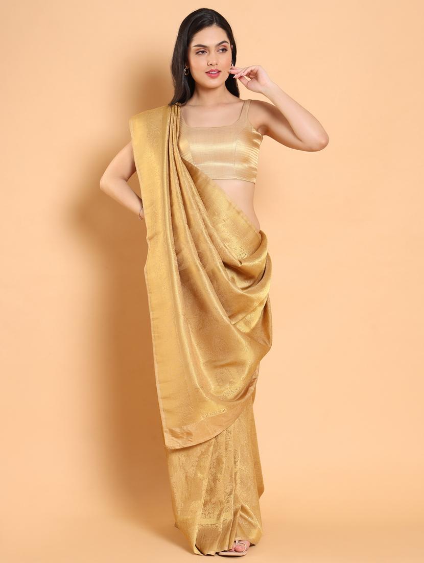 women gold square neck stitched blouse - 20133188 - Standard Image - 5