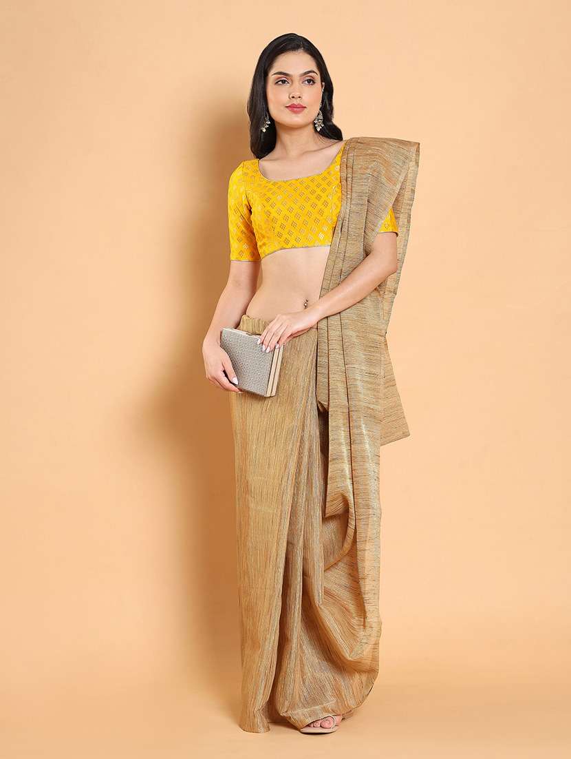 women yellow square neck stitched blouse - 20133191 - Standard Image - 5