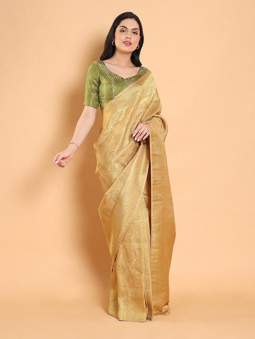 women green v-neck stitched blouse - 20133192 - Standard Image - 5